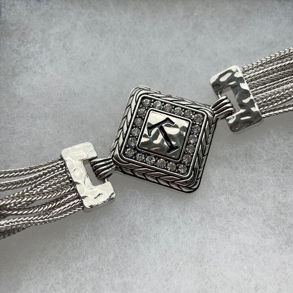 Silver Metal Monogram T Multi-Strand Chain Bracelet - Picture 3 of 7